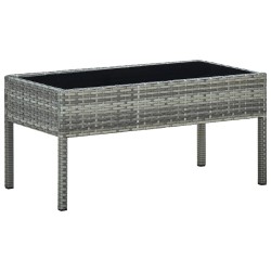 Table de jardin Gris 75x40x37 cm Résine tressée 