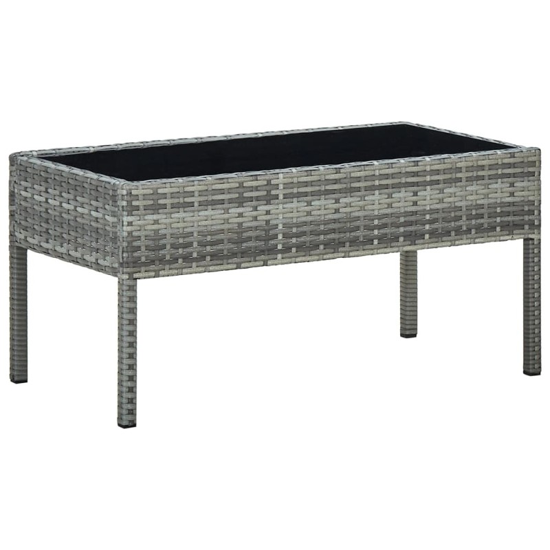 Table de jardin Gris 75x40x37 cm Résine tressée 