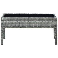 Table de jardin Gris 75x40x37 cm Résine tressée 