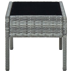 Table de jardin Gris 75x40x37 cm Résine tressée 
