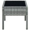 Table de jardin Gris 75x40x37 cm Résine tressée 
