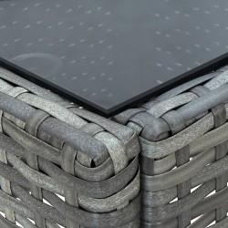 Table de jardin Gris 75x40x37 cm Résine tressée 