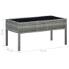 Table de jardin Gris 75x40x37 cm Résine tressée 