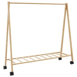 Porte-vêtements et étagères et roulettes 106x34x106,5cm bambou 