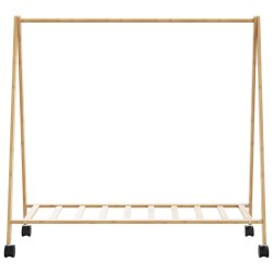 Porte-vêtements et étagères et roulettes 106x34x106,5cm bambou 