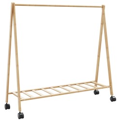 Porte-vêtements et étagères et roulettes 106x34x106,5cm bambou 