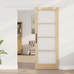 Porte coulissante avec matériel compris 78x202 cm en bois massif de pin 