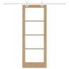 Porte coulissante avec matériel compris 78x202 cm en bois massif de pin 