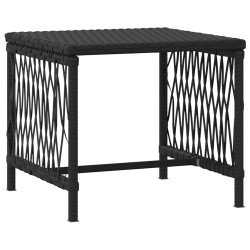 Set de chaises longues 3 pièces Noir et crème Ratan PE, métal 