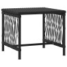 Set de chaises longues 3 pièces Noir et crème Ratan PE, métal 