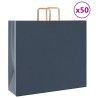 Sacs en papier 50 pcs avec poignées bleu 54x15x49 cm 
