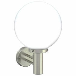 Appliques murales extérieures 2 pcs Argent en acier inoxydable IP44 