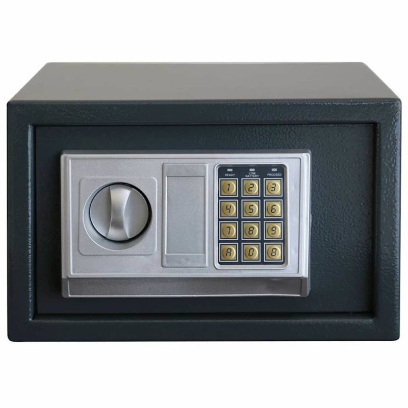 Coffre-fort électronique Gris foncé 31x20x20 cm Acier 