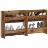 Cabinets à chaussures muraux 2 pcs Vieux bois 60 x 18 x 60 cm 