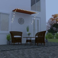 Auvent rétractable avec LED 250x150 cm Orange et marron 