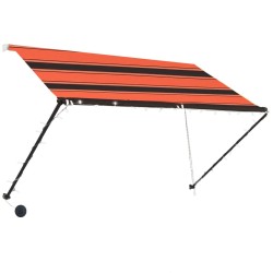 Auvent rétractable avec LED 250x150 cm Orange et marron 