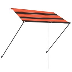 Auvent rétractable avec LED 250x150 cm Orange et marron 