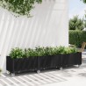 Jardinière à roulettes noir 240x50x54 cm PP 