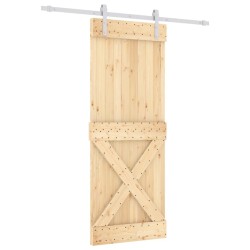 Porte coulissante et kit de quincaillerie 80x210 cm pin massif 