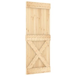 Porte coulissante et kit de quincaillerie 80x210 cm pin massif 