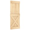 Porte coulissante et kit de quincaillerie 80x210 cm pin massif 