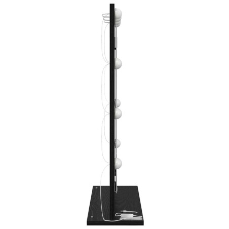 Miroir de coiffeuse avec lumières LED Chêne noir 70x50x18 cm 