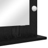 Miroir de coiffeuse avec lumières LED Chêne noir 70x50x18 cm 