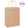Sacs en papier 250 pcs avec poignées marron 21x11x28 cm 