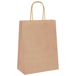 Sacs en papier 250 pcs avec poignées marron 21x11x28 cm 