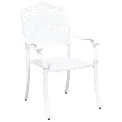 Chaises de jardin 2 pcs en alu moulé blanc 