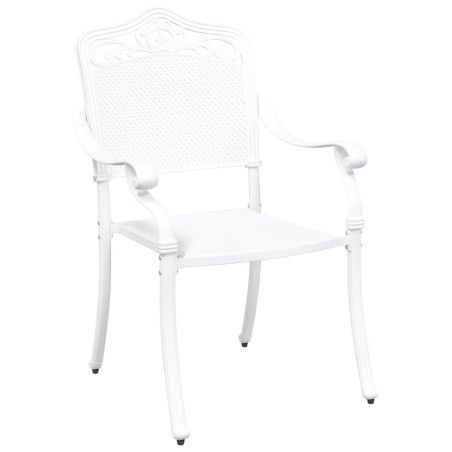 Chaises de jardin 2 pcs en alu moulé blanc 