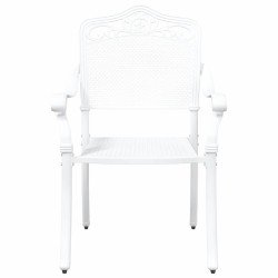 Chaises de jardin 2 pcs en alu moulé blanc 