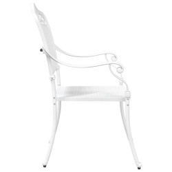 Chaises de jardin 2 pcs en alu moulé blanc 