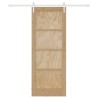 Porte Coulissante avec Ensemble de Matériel 78x202 cm en Bois de Pin Massif 