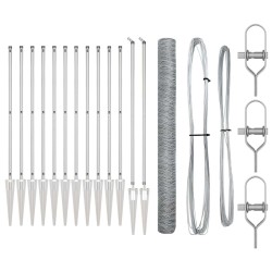 Ensemble de clôture 2 pièces Acier galvanisé 25 x 1,5 m Durable 