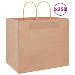 Sacs en papier 250 pcs avec poignées marron 32x22x28 cm 