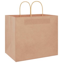 Sacs en papier 250 pcs avec poignées marron 32x22x28 cm 