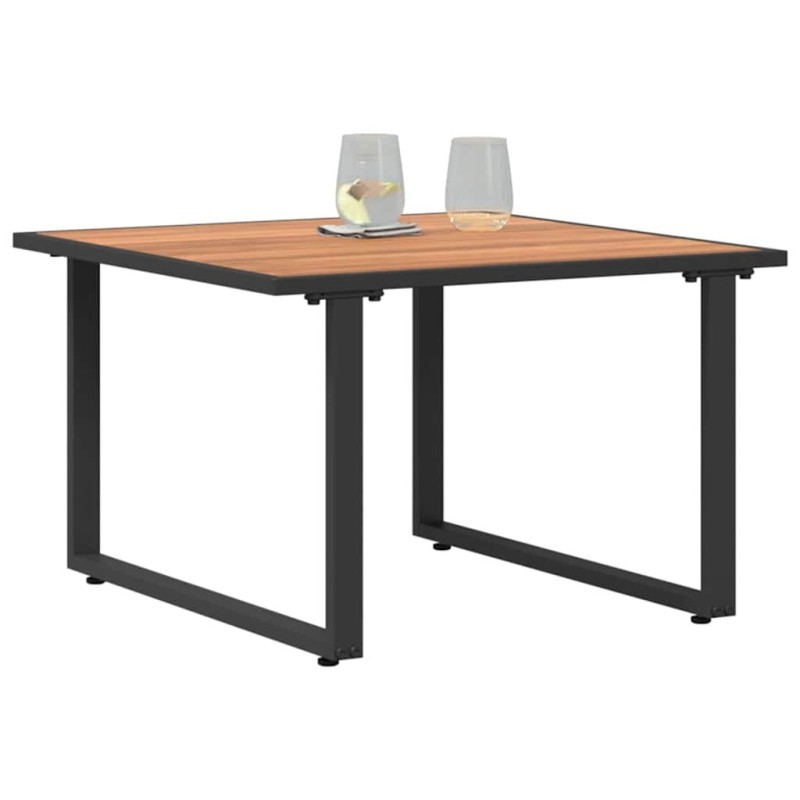 Table de Café de Jardin Marron 55x55x35 cm DPC et Acier 