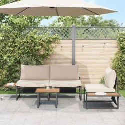 Table de Café de Jardin Marron 55x55x35 cm DPC et Acier 