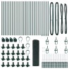 Clôture en fil soudé avec 13 poteaux à flasque verts 0.5x50 m en acier 