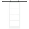 Porte coulissante avec quincaillerie 'ORKDAL'Bois solide blanc et verre 