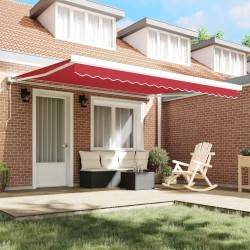 Tissu d'auvent de rechange pour cadre 4x3.5 m Rouge 