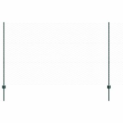 Poteaux de Clôture 5 pcs U-Channel Vert 140 cm Acier 