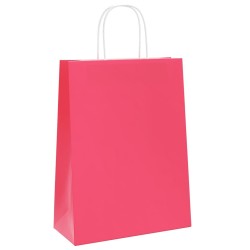 Sacs en papier 250 pcs avec poignées rose 26x12x35 cm 