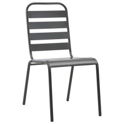 Ensemble de salle à manger de jardin , 3 pièces, en acier gris foncé. 