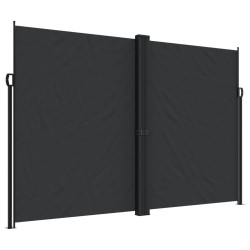 Auvent latéral rétractable Noir 220x1200 cm 