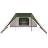 Tente familiale avec auvent étendu, verte et imperméable pour 12 personnes. 