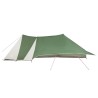 Tente familiale avec auvent étendu, verte et imperméable pour 12 personnes. 