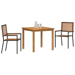 Ensemble de salle à manger de jardin 3 pcs Noir 85 x 85 x 74 cm 