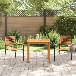 Ensemble de salle à manger de jardin 3 pcs Noir 85 x 85 x 74 cm 